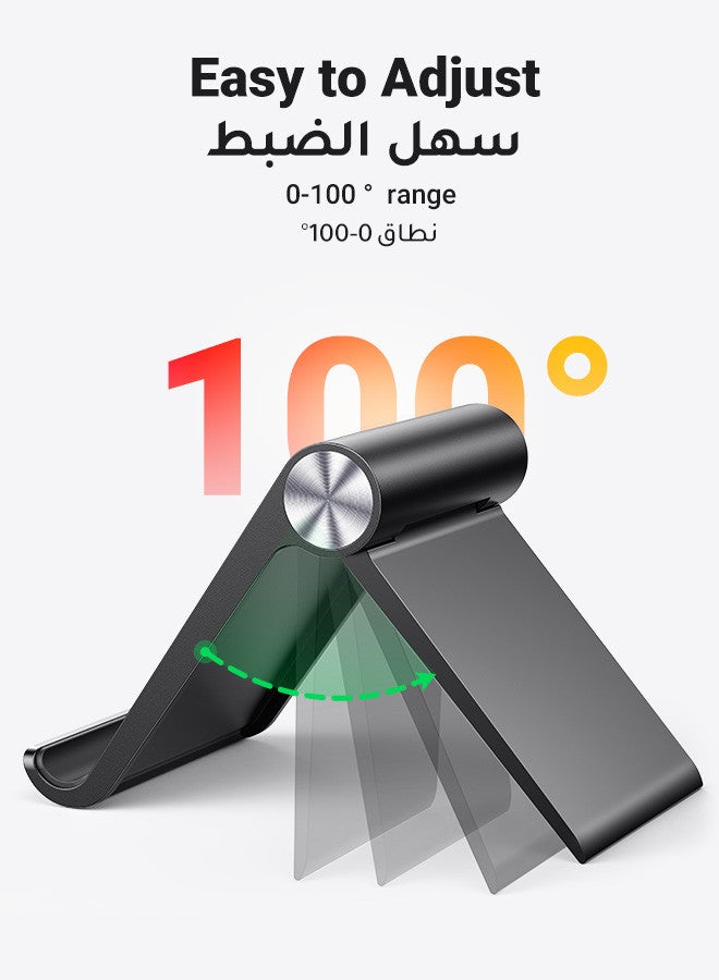 يو جرين حامل هاتف محمول للمكتب، حامل جوال محمول ثابت متوافق مع معظم الهواتف، سلسلة آيفون 17/16، سامسونج جالاكسي S25/S24، شاومي، HONOR، جهاز لوحي/آيباد أسود - Image 4